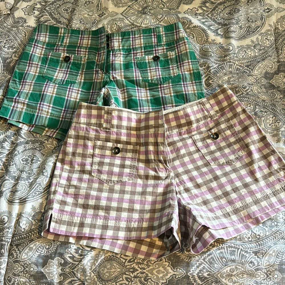 Two pair of checkered shorts